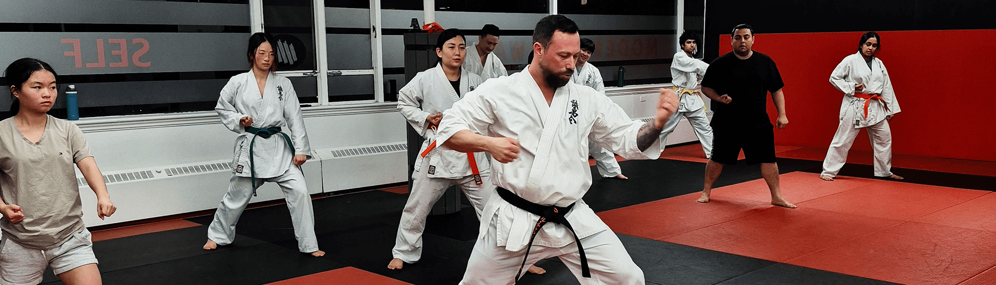 Adult Seiyu Karate training at Modern Warrior in New Westminster