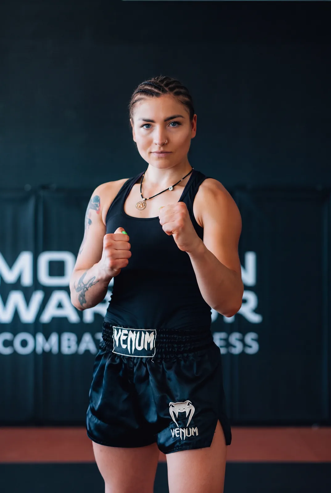Nadiia Leonova teaching Muay Thai at Modern Warrior Academy