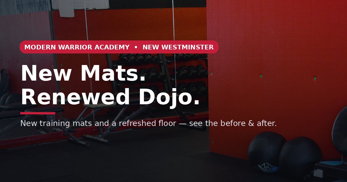 Modern Warrior Academy New Westminster training floor with new martial arts mats