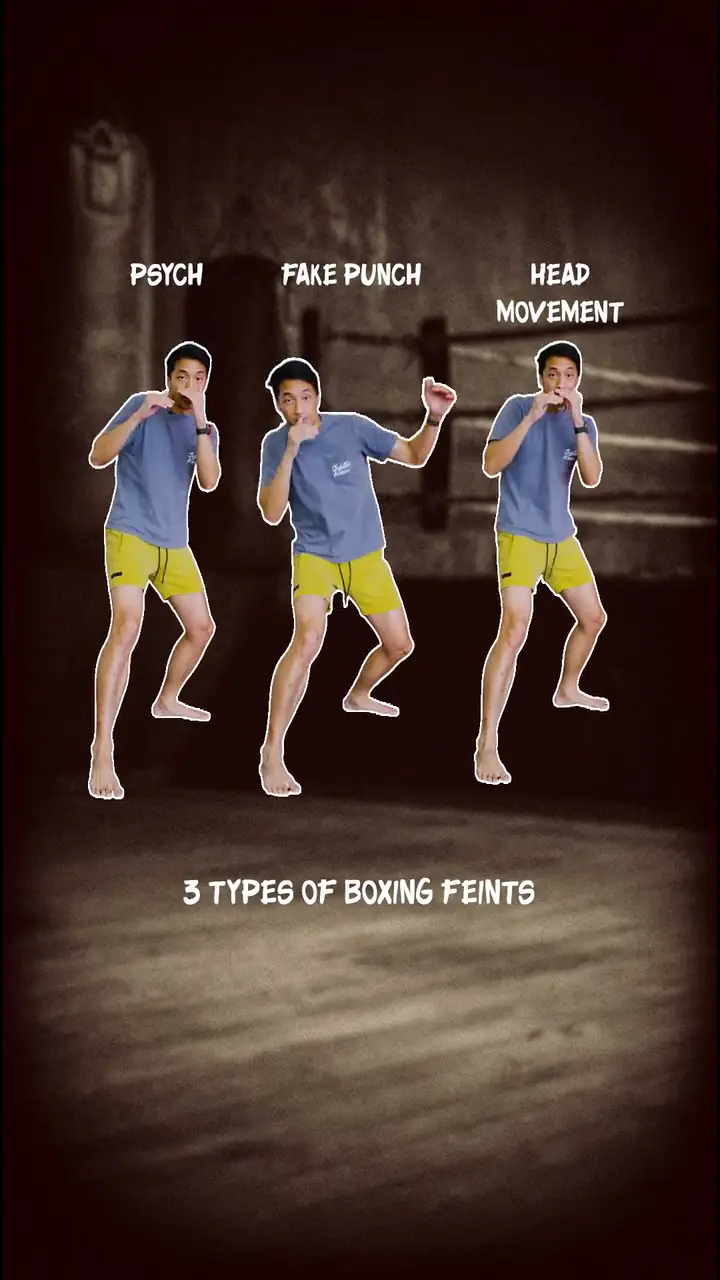 A stylized composite of a Modern Warrior coach in three boxing positions: guard, probing, and a compact high guard.