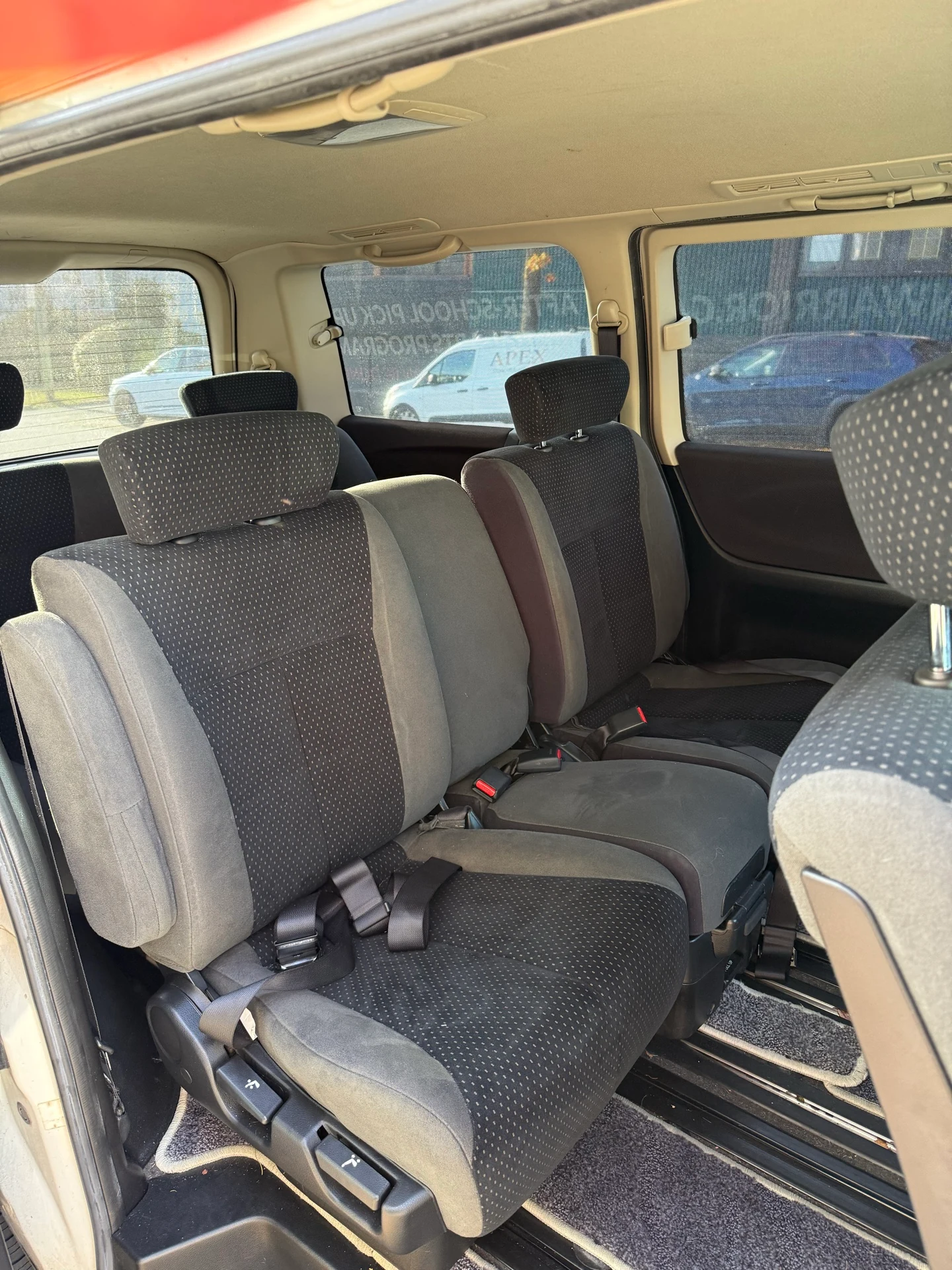 Passenger seats inside the Modern Warrior after-school pickup van.